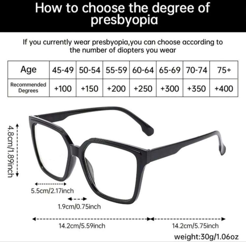 NEW Grey Oversize Fashion Transitional Reading (1.00) Glasses